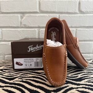 NEW NIB Florsheim Jasper Venetian Boys Loafers Leather Shoes Saddle Tan Sz 10.5W
